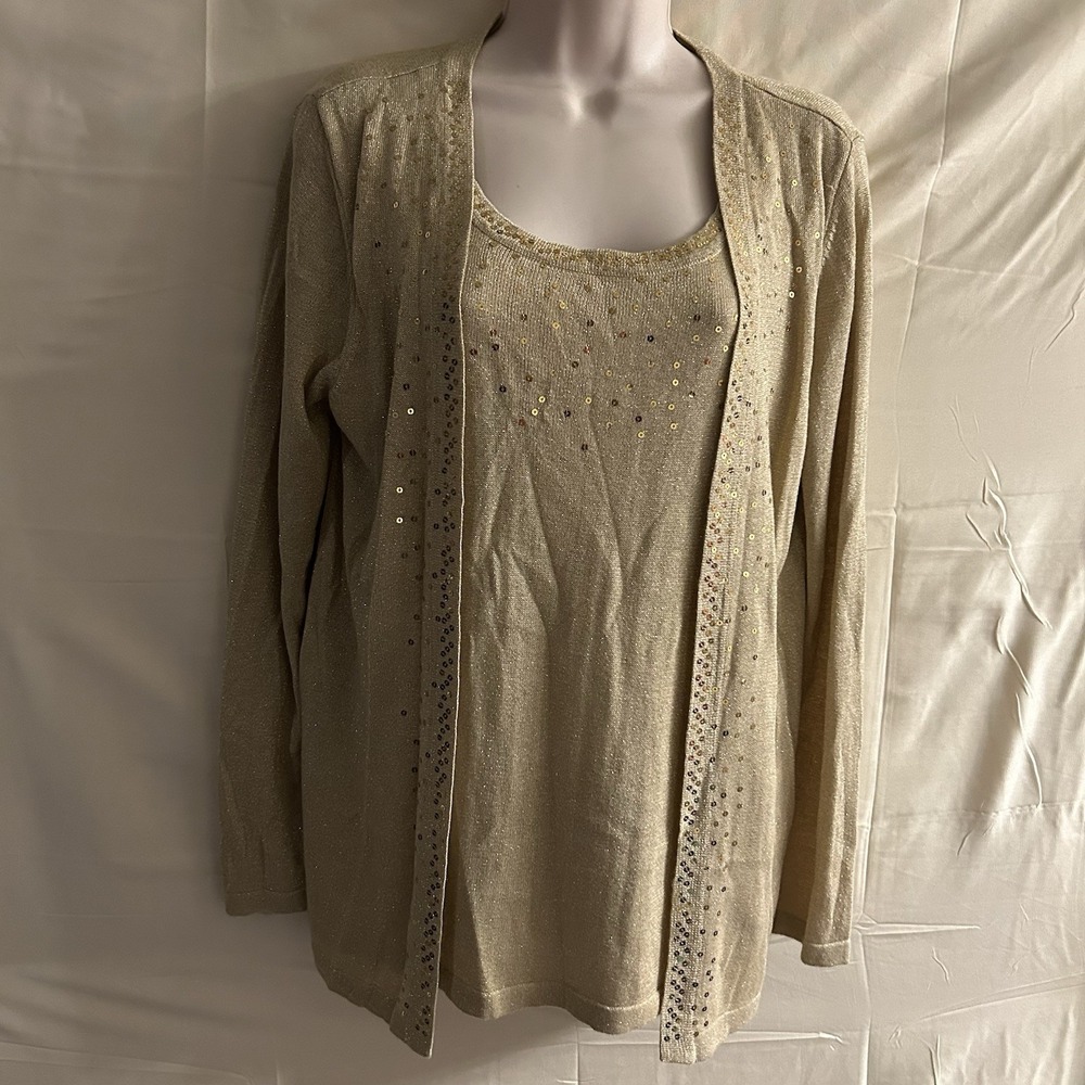 New Medium Kim Rogers Two-Piece Look Sequin Embellished Top #1855*10